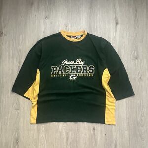 Vintage 1998 NFL Green Bay Packers Long Sleeve Graphic Cropped Shirt Mens XL